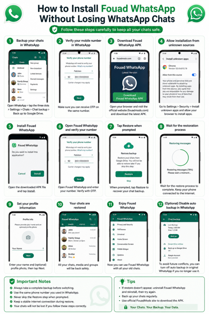 Install Fouad WhatsApp Without Losing WhatsApp Chats